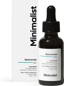 Minimalist 5% Niacinamide Face Serum For Clear Glowing Skin | Reduces Dullness, Hydrates & Repairs Skin With Vit B3 & HA | Day & Night Serum For Dry