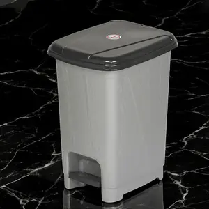 URBNLIVING 8L Grey Mini Pedal Bin Kitchen Bathroom Toilet Recycle Waste Garbage Storage Dustbin