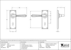 From The Anvil Aged Brass Hinton Lever Lock Set