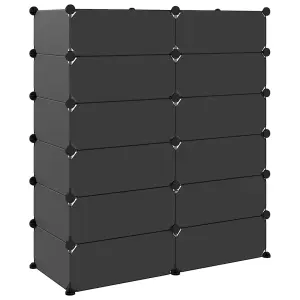 Berkfield Shoe Rack Black 94.5x36.5x106 cm PP