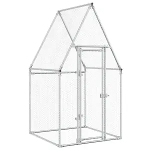 Chicken Cage Silver 100x100x190 cm Galvanised Steel