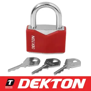 50mm Dekton Protected Security Padlock Steel Shackle 3 Keys