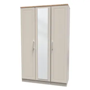 Kent Ready assembled Traditional Matt beige oak effect Large Triple Wardrobe (H)1825mm (W)1110mm (D)530mm