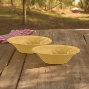 Purely Home Crackle Gold Melamine Low Bowls - Set of 5