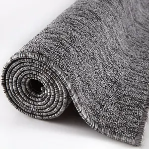 THE RUGS Solid Design Low Pile Living Room Rugs in Grey Flex Collection 1000G