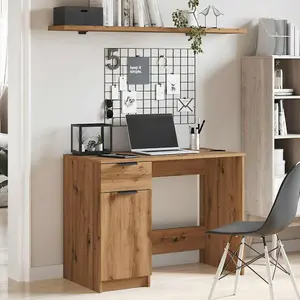 Berkfield Desk Artisan Oak 100x50x75 cm Engineered Wood