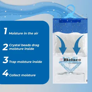 Belaco Set of 6 Hanging Dehumidifier, 230g Moisture Absorber, Dehumidifier