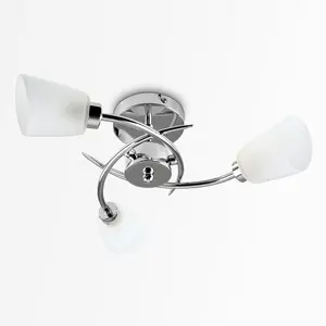 Saniya Glass Semi Flush Mount Polished Chrome / Yes