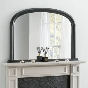 Lynn Arched Overmantle Mirror Black