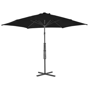 Berkfield Outdoor Parasol with Steel Pole Black 300x230 cm