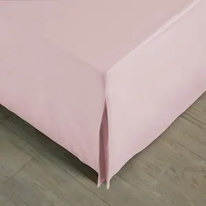 MEDITERRANEAN LINENS Valencia 100% Egyptian Cotton 200 Thread Count King Valance 152x200cm -Pale Pink