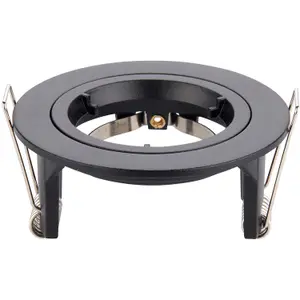 4 PACK Recessed Fixed Ceiling Downlight - 50W GU10 Reflector - Matt Black