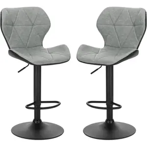 Parrett Swivel Adjustable Height Stool (Set of 2) Grey