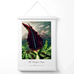 Vintage Floral Exhibition -  Dragon Arum Flower Poster with Hanger / 33cm / White