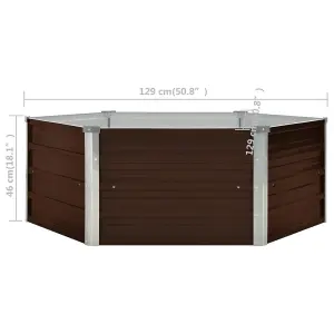 Berkfield Raised Garden Bed Brown 129x129x46 cm Galvanised Steel