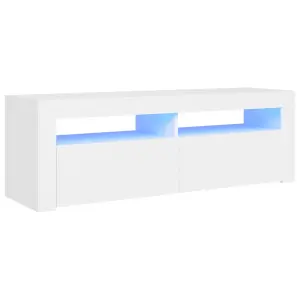 vidaXL TV Cabinet with LED Lights White 120x35x40 cm