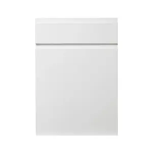 GoodHome Garcinia Integrated handle Gloss white Contemporary Door & drawer 500mm