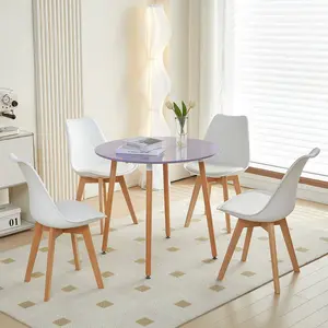 Dex 4 - Person Dining Set Purple / Black/Grey