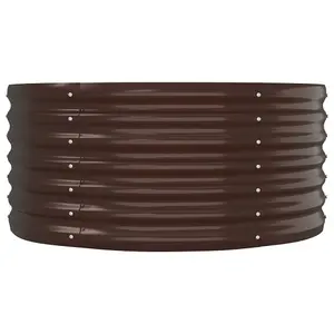 Berkfield Garden Planter Powder-coated Steel 152x80x36 cm Brown