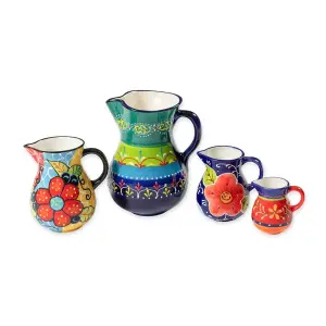 Classic Spanish Hand Painted Pattern Home Decor Large Pourer Jug 2L Daisy Chains