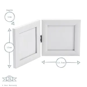 Nicola Spring - Folding 2 Photo Frame - 4 x 4"