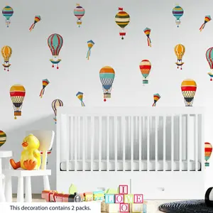 Walplus Hot Air Balloons Kids Sticker PVC Multicoloured