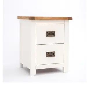 Lovere 2 Drawer Bedside Table Brass Drop Handle