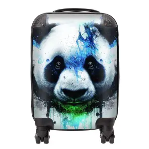 Panda Face Splashart Light Background Suitcase - Small