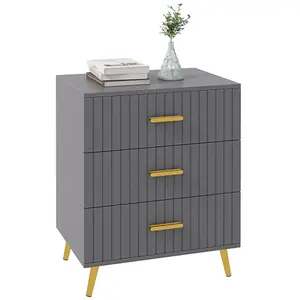 HOMCOM Bedroom Chest of Drawers, 3-Drawer Dresser with Aluminium Legs