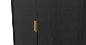 Madrid 2 Door Wardrobe in Black Ash (Ready Assembled)