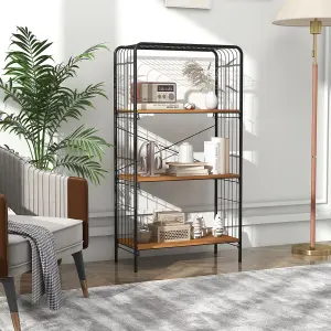 Costway 4-Tier Bookshelf Open-Back Storage Shelf Display Rack Metal Frame Shelving Unit