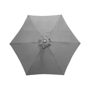 Birchtree Garden Parasol Tilt Crank Patio Sunshade Umbrella Aluminium 2.5M Grey