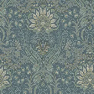 Khalili Wallpaper Tahini Glass Bead Blue Holden 99411