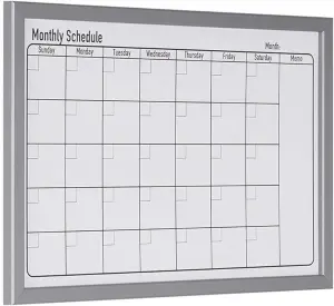 KAV Dry Wipe Magnetic Annual Planner Stylish Aluminium Frame Whiteboard Multipurpose Organizational Board with Self-Adhesive