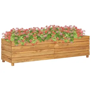 Berkfield Raised Bed 150x40x38 cm Recycled Teak and Steel