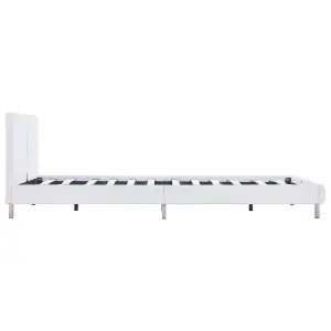 Berkfield Bed Frame White Faux Leather 135x190 cm 4FT6 Double