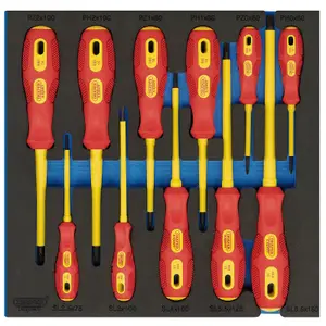 Draper VDE Screwdriver Set in 1/2 Drawer EVA Insert Tray (11 Piece) 63379