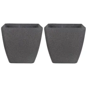 Set of 2 Plant Pots 49 x 49 x 49 cm Grey ZELI