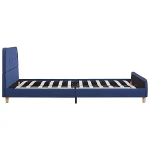 Berkfield Bed Frame Blue Fabric 135x190 cm 4FT6 Double