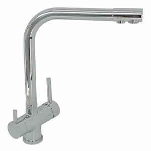 ENKI Modena Modern Chrome Round 3-Way Filter Mixer Tap for Kitchen Sink