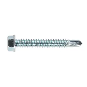 Sealey Self-Drilling Screw 6.3 x 50mm Hex Head Zinc Pack of 100 SDHX6350