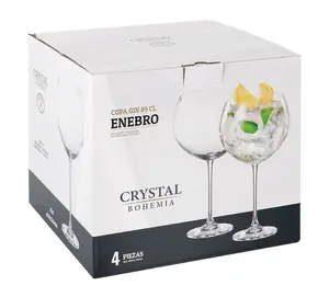 4x Bohemia Crystal ENEBRO Spanish Gin Balloon Glasses 850ml