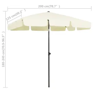 Berkfield Beach Umbrella Sand Yellow 200x125 cm