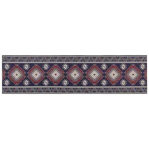 Runner Rug 80 x 300 cm Blue and Red KANGAL