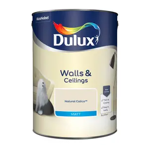 Dulux Walls & ceilings Natural calico Matt Emulsion paint, 5L