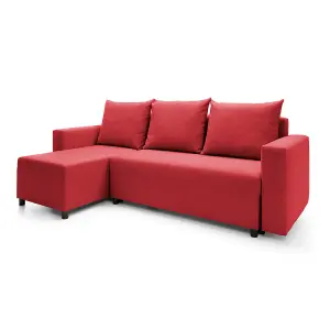 Oslo Reversible Corner Sofa Bed in Red