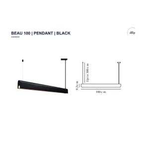 Nordlux Beau Bar Pendant Ceiling Light Black 2700K S14S