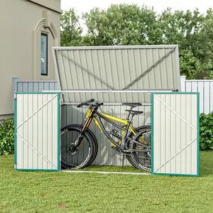 Fishersville 7 Ft. W X 4 Ft. D Metal Bike Shed  Green