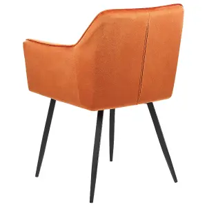 Set of 2 Dining Chairs JASMIN Velvet Orange