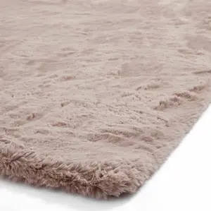 Rose Shaggy Polyester Plain Modern Easy to Clean Rug for Living Room and Bedroom-60cm X 120cm